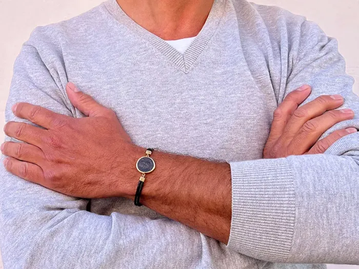 Gold Bracelet with Roman Coin