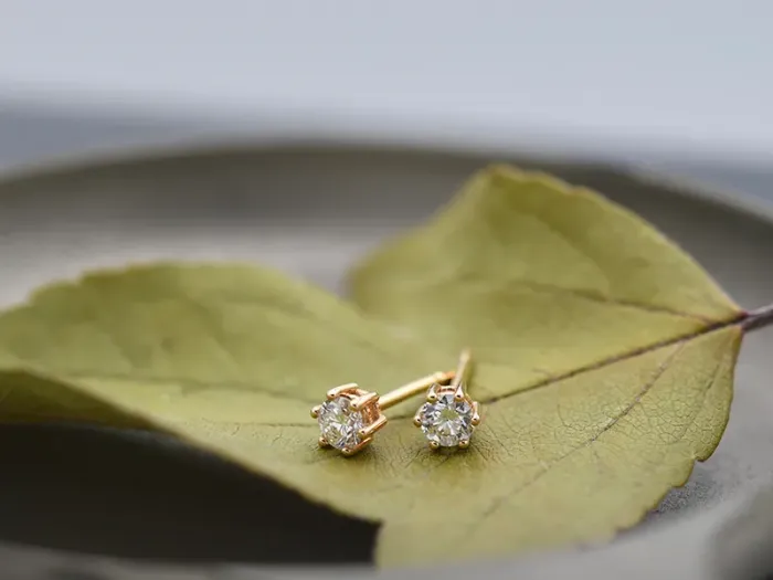 Pendientes de Oro Rosa con Diamantes