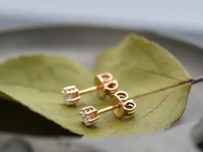 Rose Gold Earrings with Diamonds