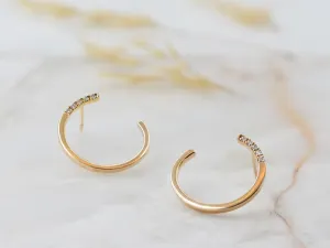Gold Earrings with Diamonds