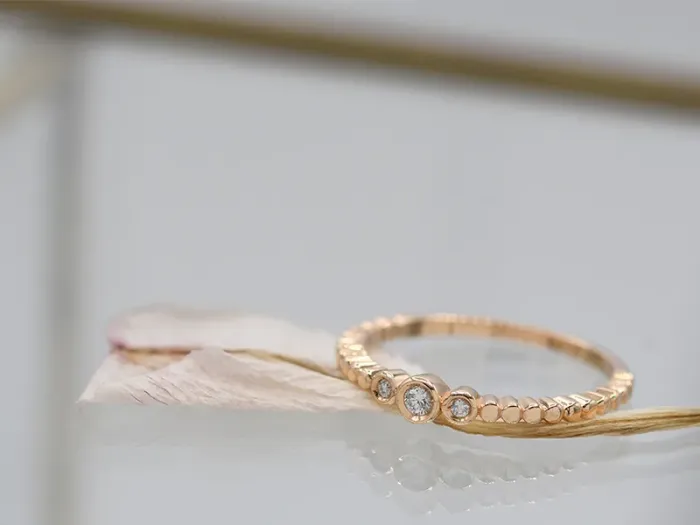 Rose Gold Ring with Diamonds.
