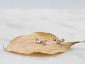 Pendentes Trepadores de Ouro Rosa con Circonitas