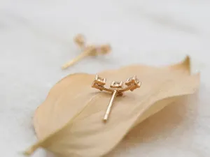 Rose Gold Climbing Earrings with Zirconias