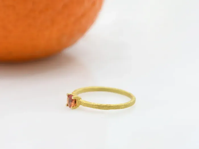 Gold Ring with Orange Sapphire