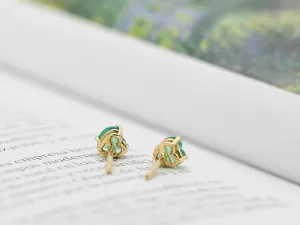 Pendentes de Ouro Amarelo con Esmeraldas Talla Corazón