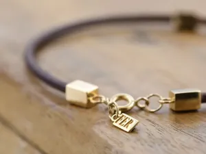 Gold and Leather Bracelet