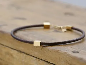 Gold and Leather Bracelet