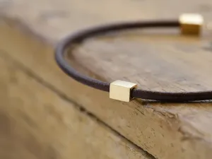 Pulseira de Coiro e Ouro