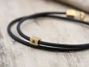 Gold and Leather Bracelet