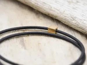 Pulseira de Coiro e Ouro