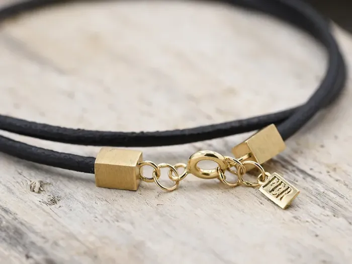 Gold and Leather Bracelet