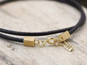 Pulseira de Coiro e Ouro
