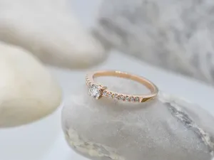 Rose Gold Ring with Diamonds