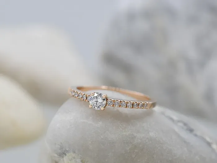 Rose Gold Ring with Diamonds