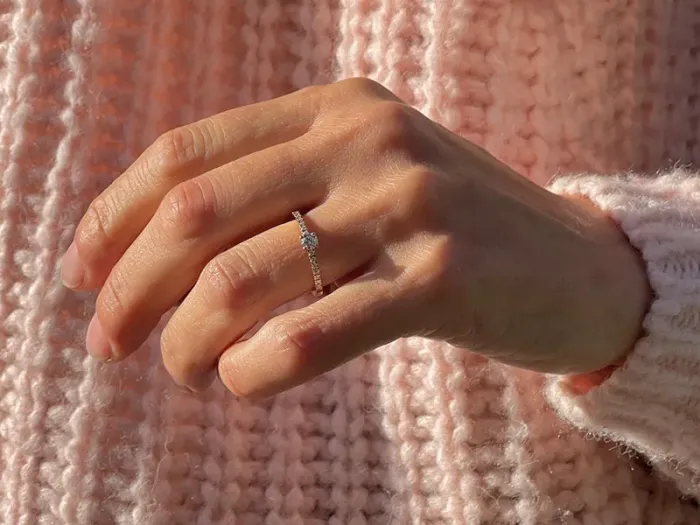 Rose Gold Ring with Diamonds
