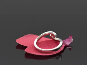 Anel Solitario de Ouro Branco con Diamantes