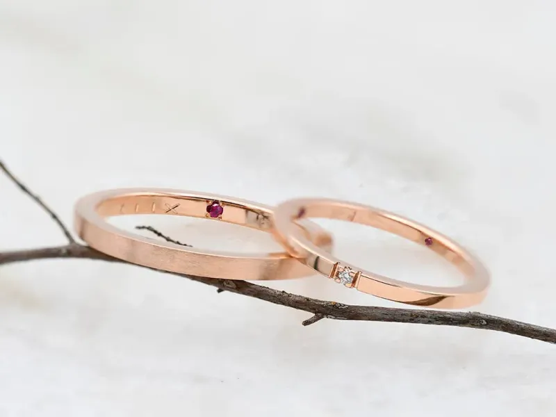 Alianza de Oro Rosa con Diamante