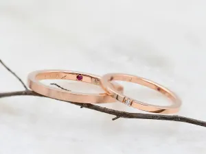 Alianza de Oro Rosa con Diamante