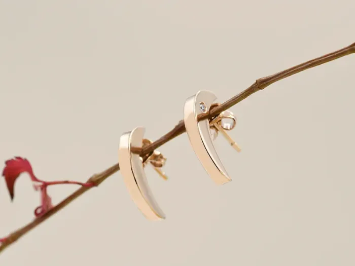 Rose Gold Earrings with Diamonds