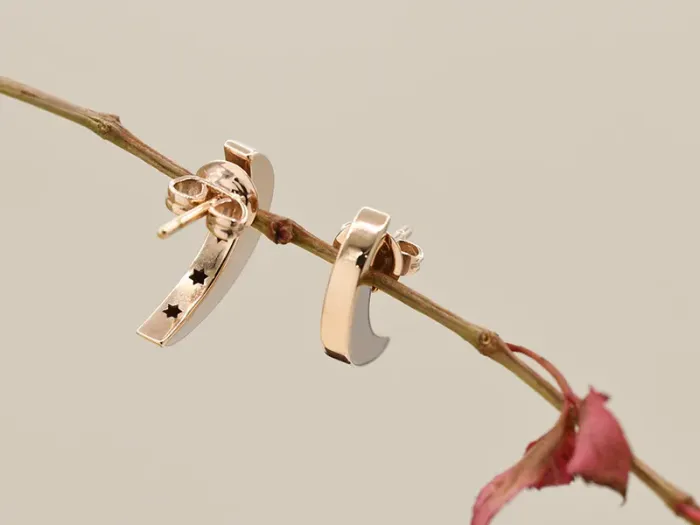 Rose Gold Earrings with Diamonds