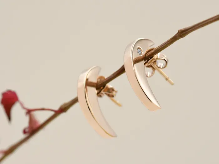 Rose Gold Earrings with Diamonds