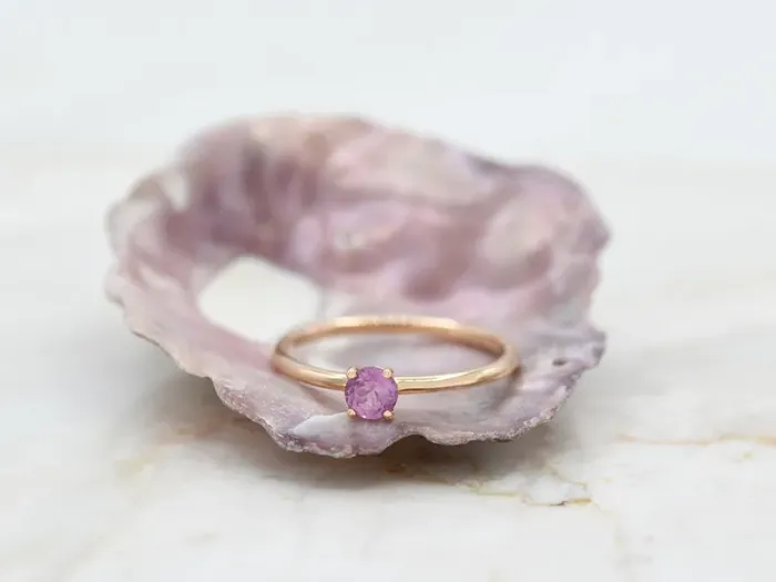Rose Gold Ring with Pink Sapphire