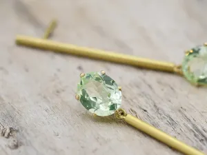 Pendientes de Oro con Crisolita