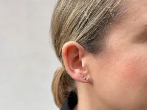 Pendientes Trepadores de Oro Amarillo con Circonitas