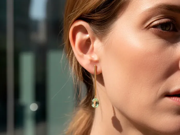 Pendientes de Oro con Crisolita