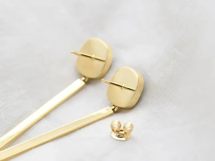 Pendentes Largos de Ouro con Ónix