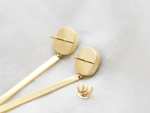 Pendientes Largos de Oro con Ónix