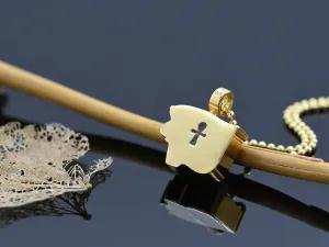 Gold Pendant with Ancient Egyptian Amulet. Eye of Horus