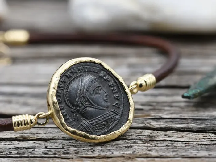 Pulsera de Ouro con Moeda Romana Auténtica