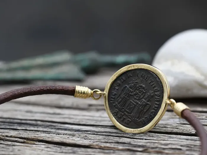 Pulsera de Ouro con Moeda Romana Auténtica