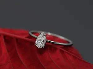 Ring with Pear-Cut Diamond