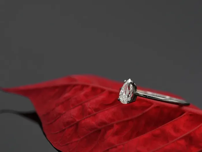 Ring with Pear-Cut Diamond