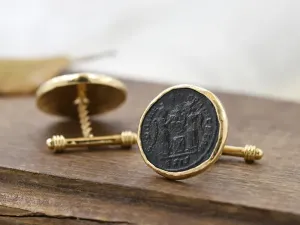 Gemelos de Oro con Monedas Romanas