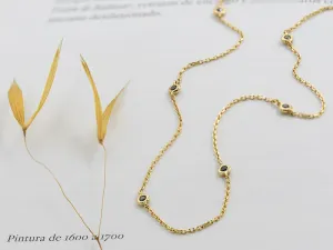 Gold choker with black diamonds