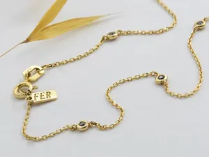 Gargantilla de Oro con Diamantes Negros