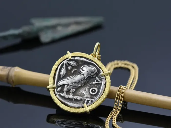 Gold Pendant with Ancient Greek Coin