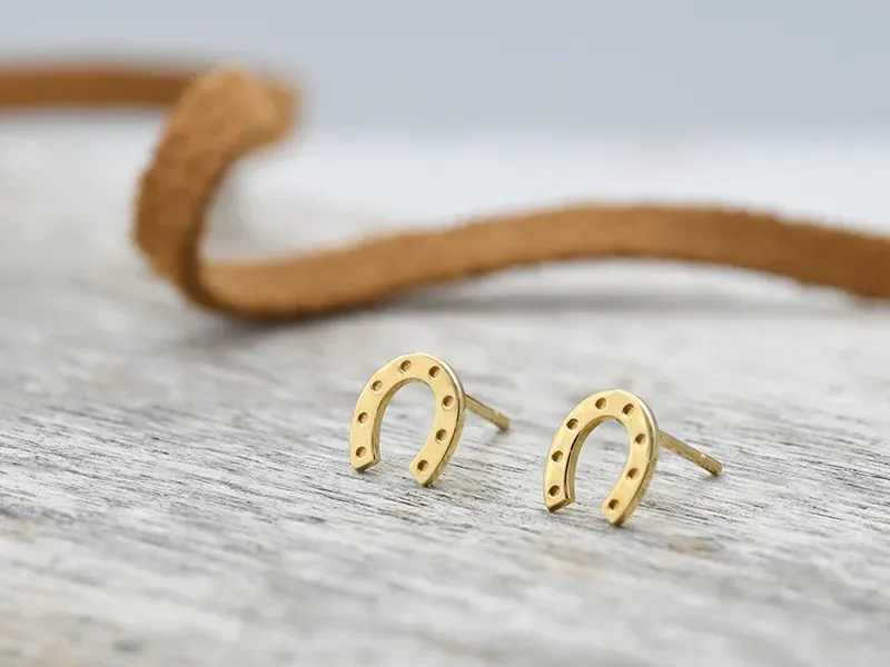 Gold Horseshoe-Shaped Earrings