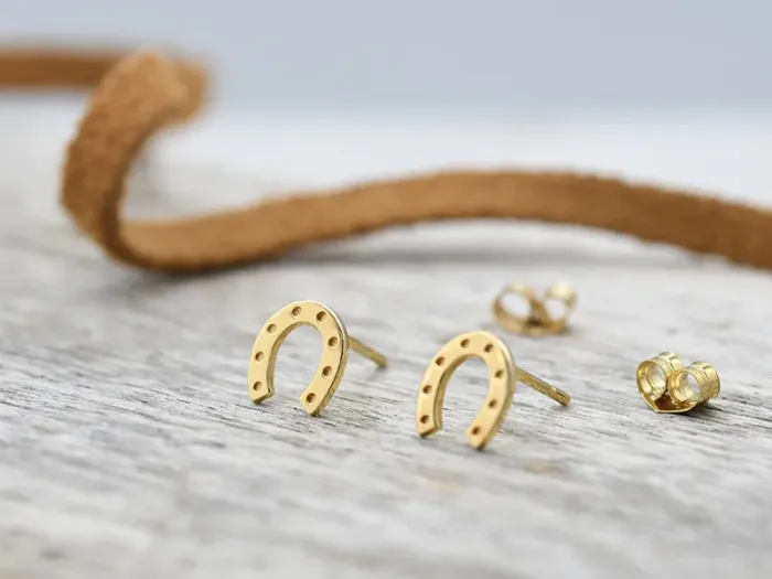 Gold Horseshoe-Shaped Earrings