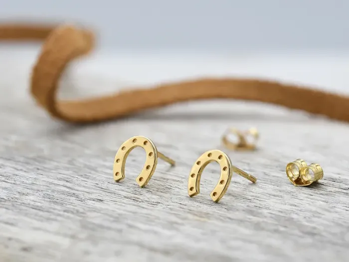 Gold Horseshoe-Shaped Earrings