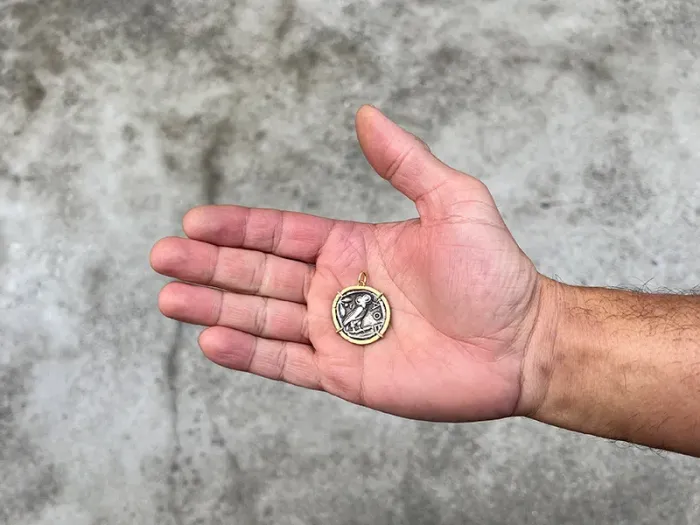 Gold Pendant with Ancient Greek Coin