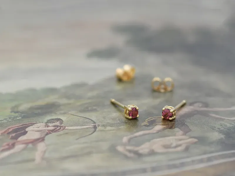 Gold Earrings with Tourmaline