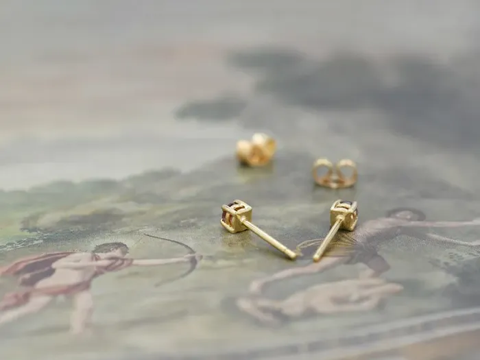 Gold Earrings with Tourmaline