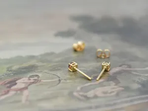 Gold Earrings with Tourmaline