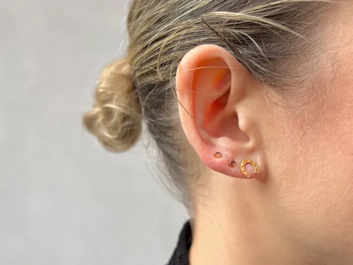 Gold Earrings with Tourmaline