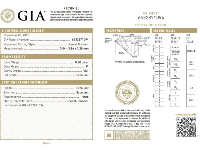 Anillo Solitario de Oro Blanco con Diamante de 0,20 qt