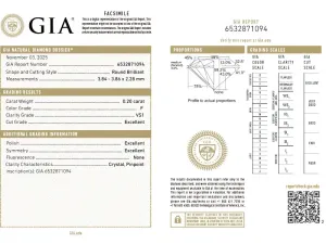 Anillo Solitario de Oro Blanco con Diamante de 0,20 qt